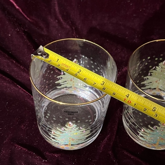 NEW Spode x 2 Double Old Fashioned Christmas Tree Gold Rim Replacement Glasses - Picture 7 of 7